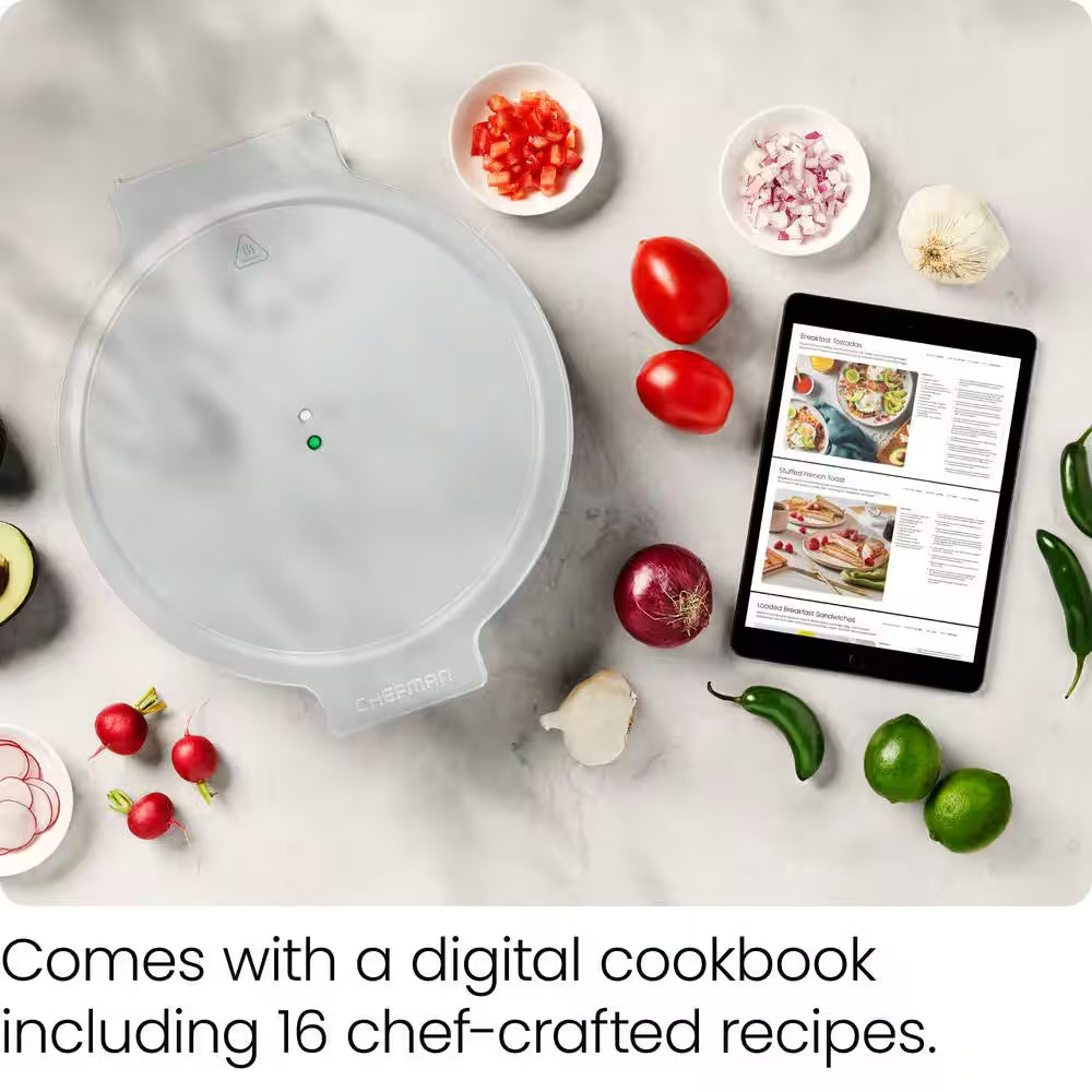113 Sq. In. White Pizza Maker Countertop Electric Griddle Specialty Grill