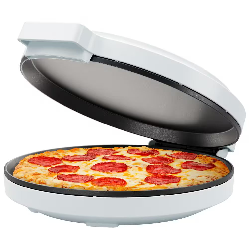113 Sq. In. White Pizza Maker Countertop Electric Griddle Specialty Grill