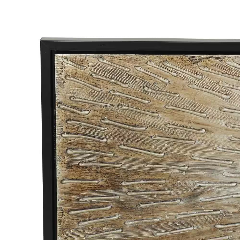 1- Panel Starburst Radial Framed Wall Art with Black Frame 20 In. X 71 In.