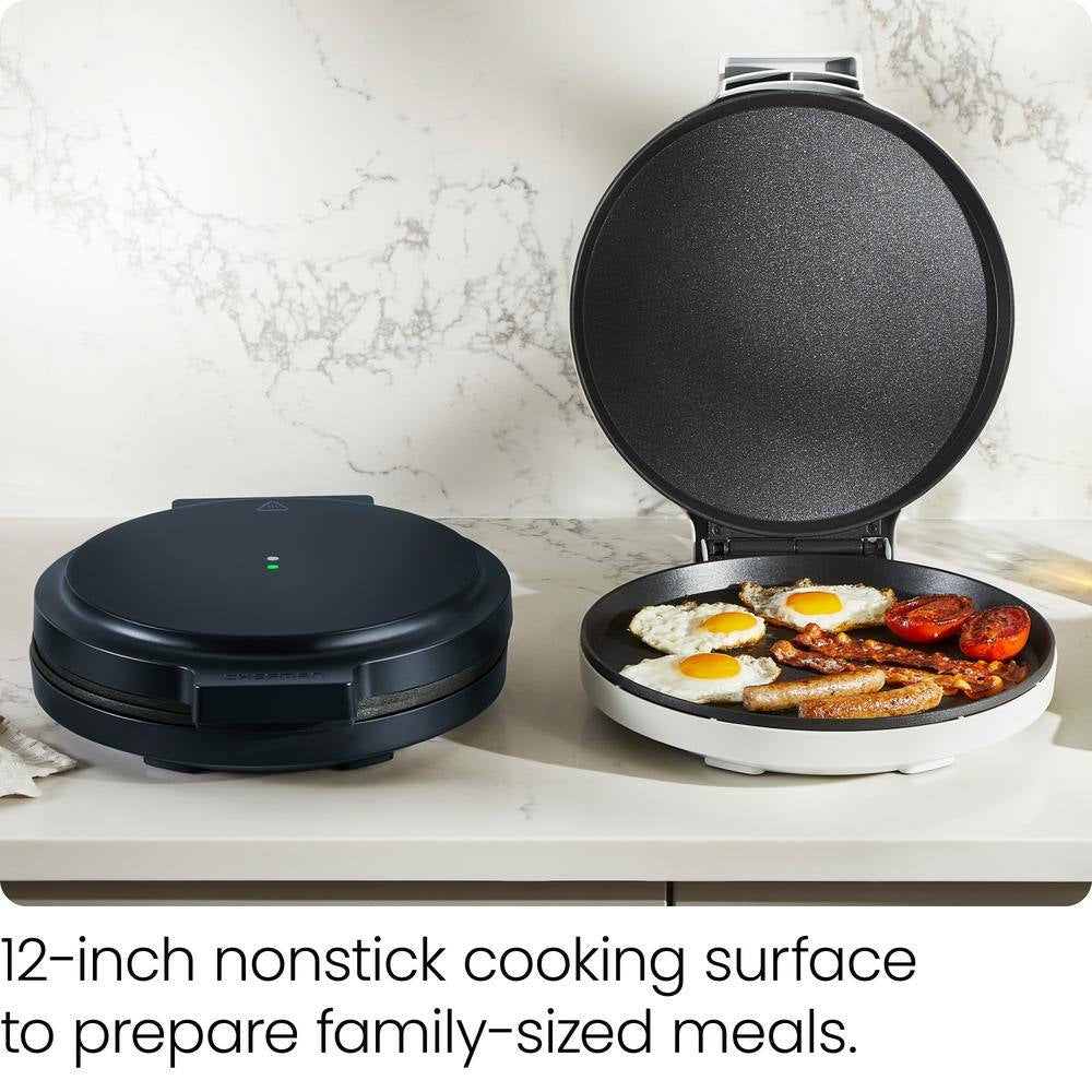 113 Sq. In. White Pizza Maker Countertop Electric Griddle Specialty Grill