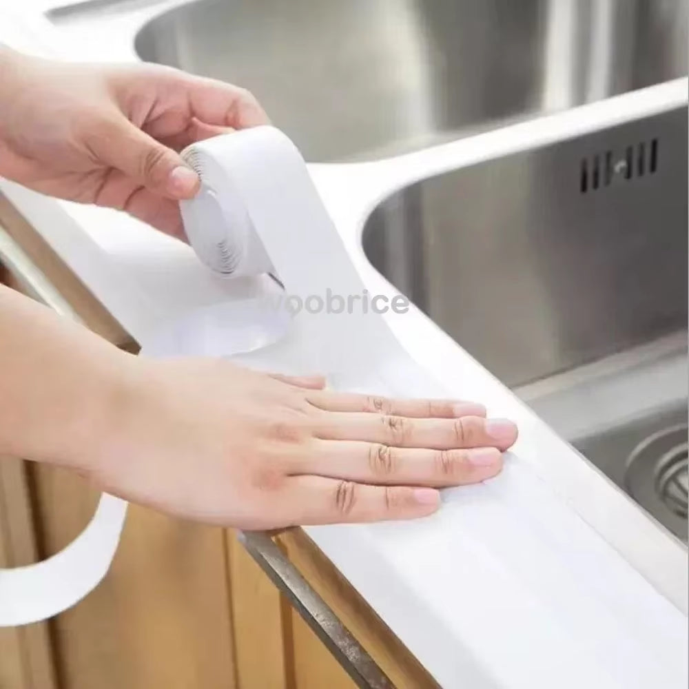 1 Roll PVC Sealing Strip Tape for Bathroom Bath Toilet Kitchen Caulk Tape Self Adhesive Waterproof Wall Sticker Mold Proof Tapes