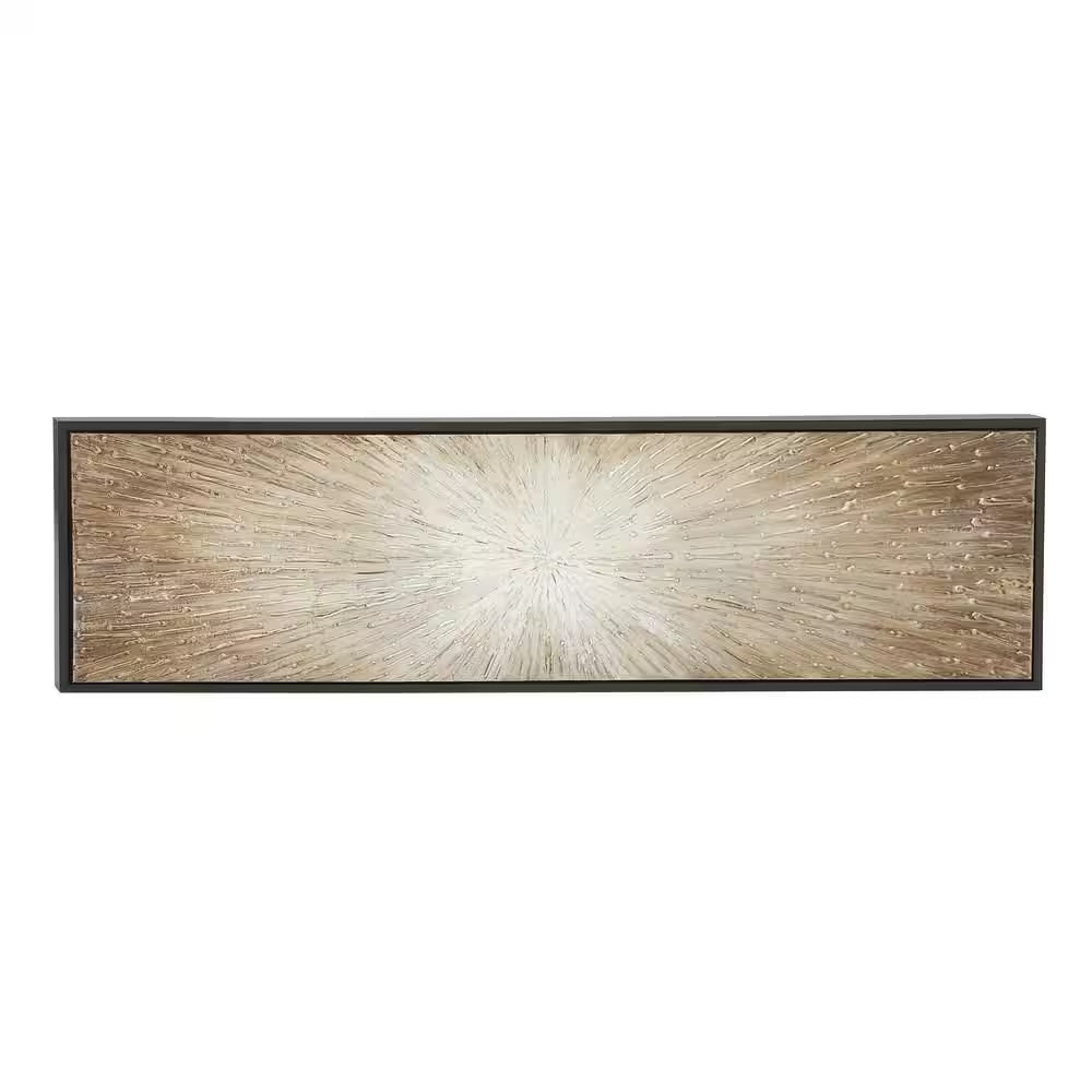 1- Panel Starburst Radial Framed Wall Art with Black Frame 20 In. X 71 In.