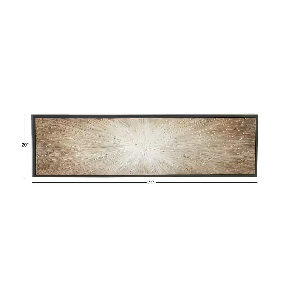 1- Panel Starburst Radial Framed Wall Art with Black Frame 20 In. X 71 In.