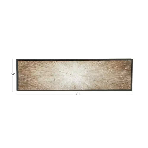 1- Panel Starburst Radial Framed Wall Art with Black Frame 20 In. X 71 In.