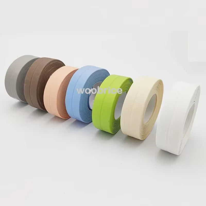 1 Roll PVC Sealing Strip Tape for Bathroom Bath Toilet Kitchen Caulk Tape Self Adhesive Waterproof Wall Sticker Mold Proof Tapes